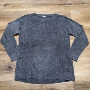 Barefoot Dreams CozyChic Ultra Lite Women's MEDIUM Carbon Gray Dockside Pullover